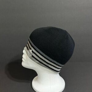 Adidas Beanie Hat I Scully I Black-Gray Stripes I Size S ~ L
